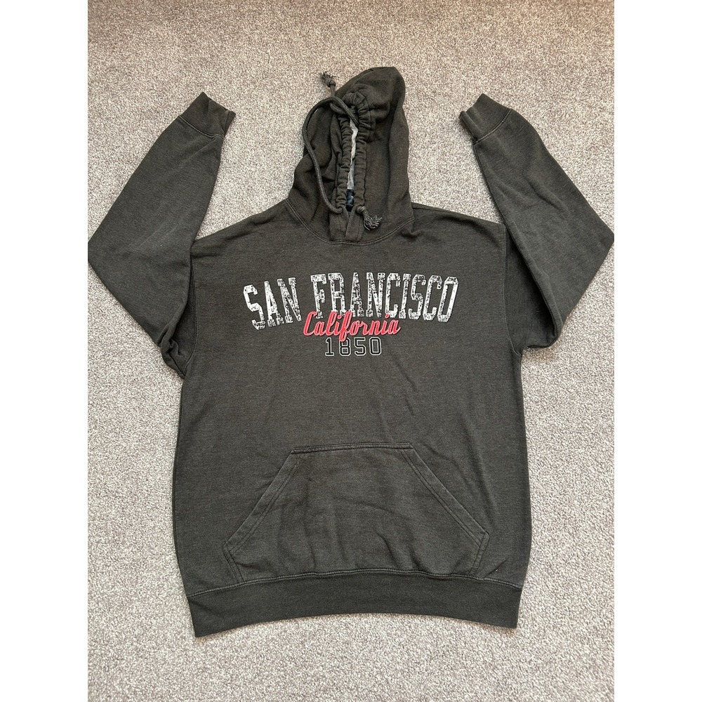 Point Sportswear Hoodie Mens M Charcoal Gray Excellent San Francisco California